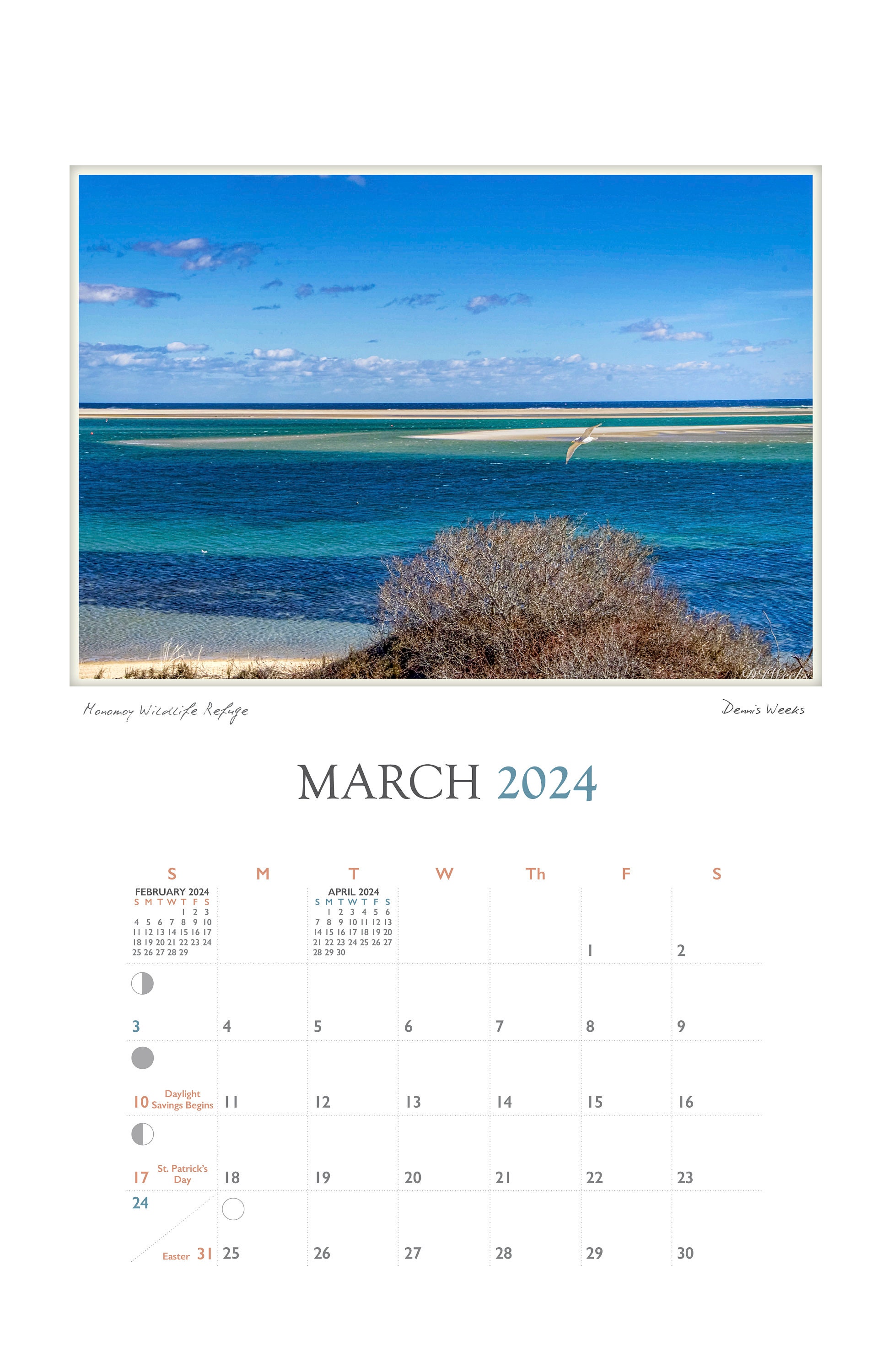 On Cape Cod 2024 Calendar of Scenes From Cape Cod by Anne Brown, Julia