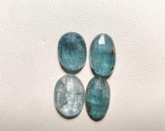 Paraiba Aqua Kyanite Gemstones, Faceted Oval Cut, Jewelry Making (4 Pieces , 10x8x4 - 12x8x3mm)