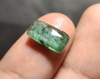 Natural Moss Emerald Green Kyanite Faceted Cut Gemstone, Amazing Quality of Radiant Shape Emerald Green Kyanite Gemstone for making Jewelry