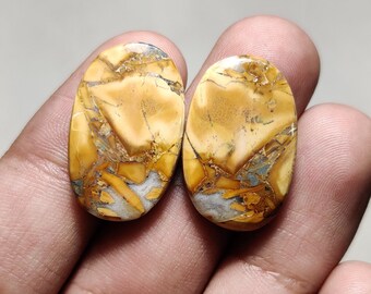 Maligano Jasper Pair Smooth Cabochon, Precious Quality of Oval Shape Maligano Jasper Cabochon for making Jewelry.