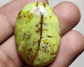 Natural Green Opal Smooth Cabochon, Top Grade Quality of Oval Shape Green Opal Cabochon for making Jewelry.