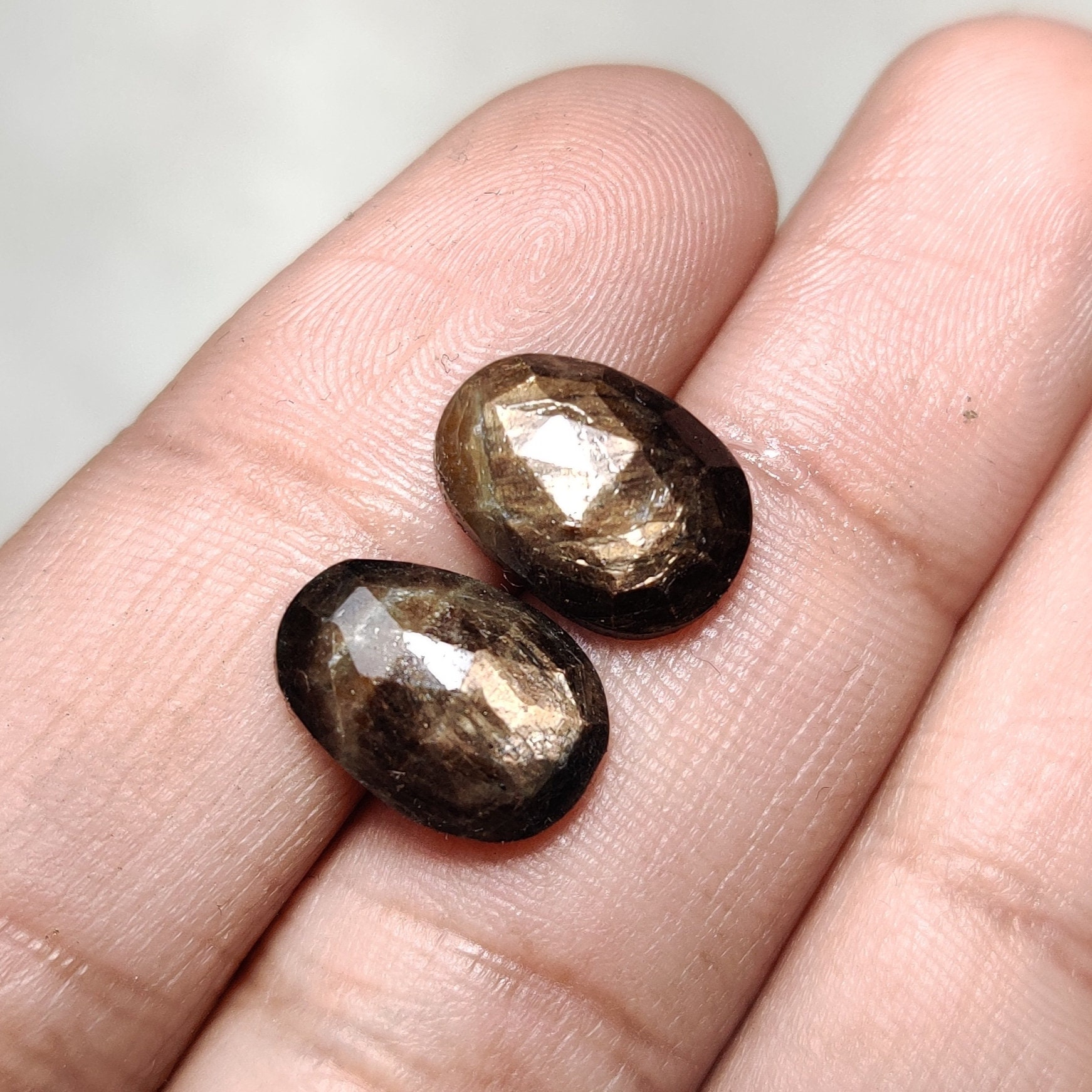 Pair Zawadi Golden Sheen Sapphire Faceted Cut Gemstone Top Grade Quality of Fancy Cut Sapphire Gemstone for Making Jewelry. Etsy