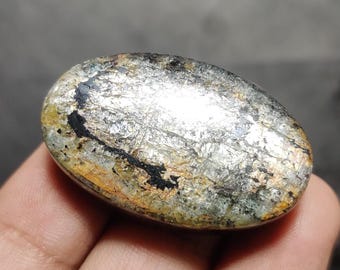 Flashy Ocean Kyanite Cabochon, Oval Gemstone (37x23x9 mm)