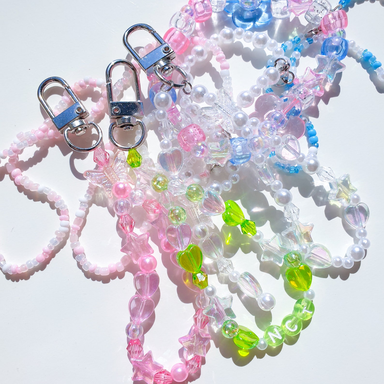 Green nct kpop beaded keychain // y2k charm loop keychain Etsy