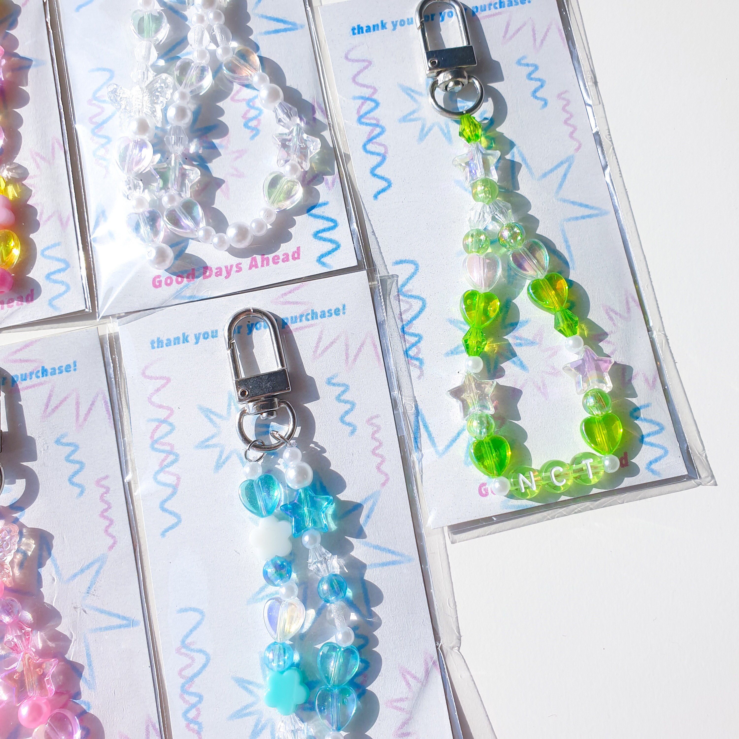Green nct kpop beaded keychain // y2k charm loop keychain Etsy