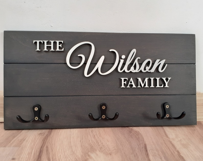 last-name-key-holder-for-wall-personalized-family-name-sign-etsy