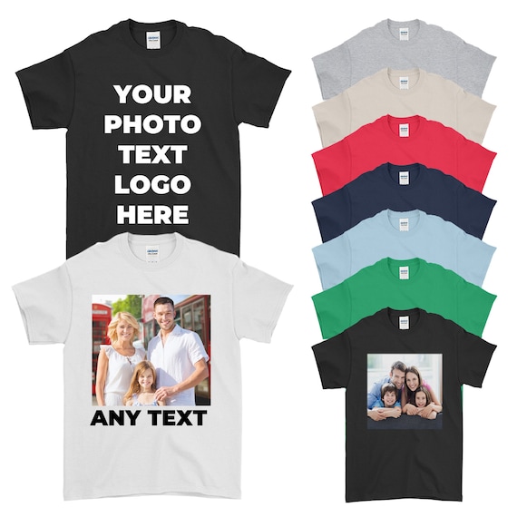 Personalised T Shirt Custom Any Photo and Text Printing Design - Etsy