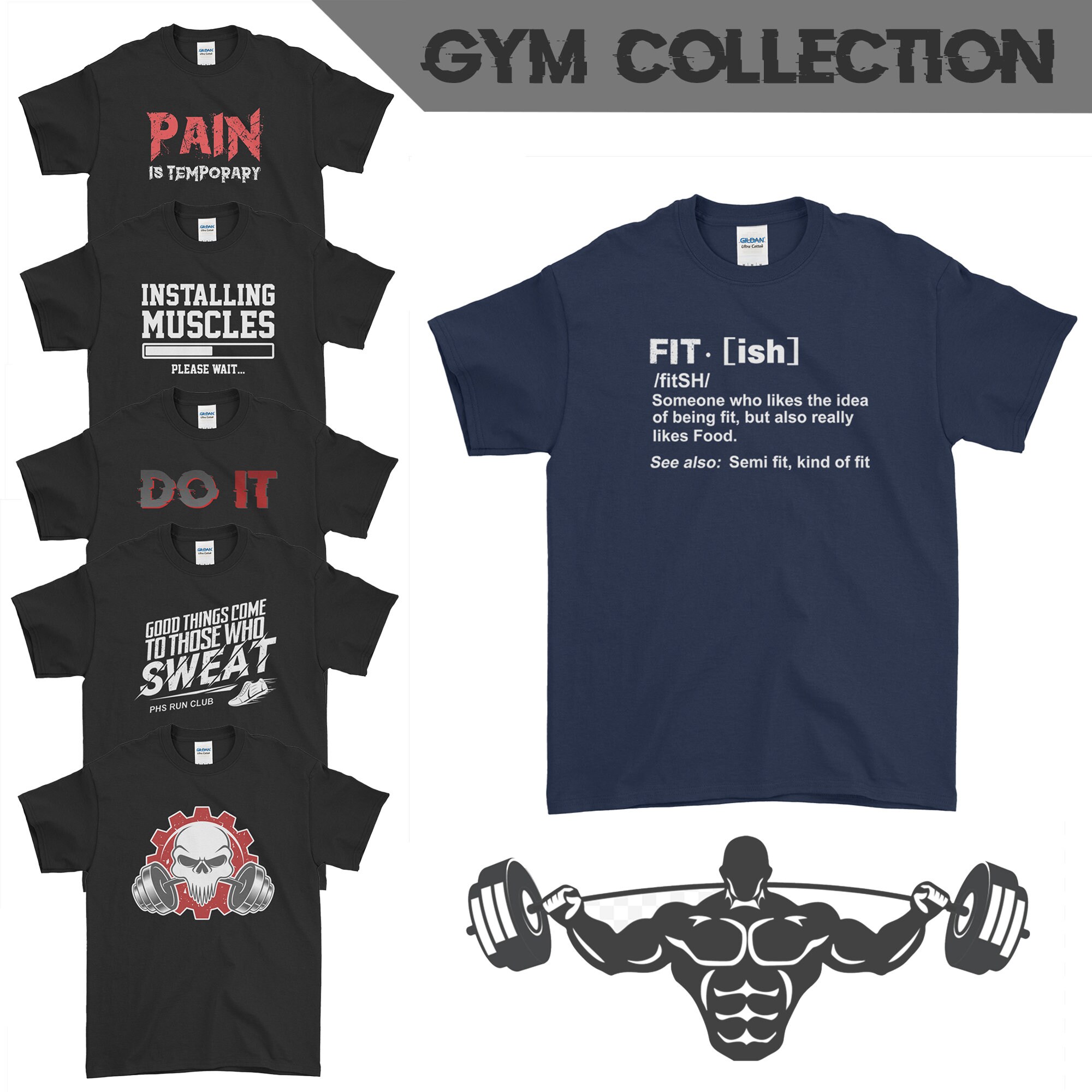 Gym TShirt For Bodybuilder Trainer Workout Exercise Fitness Etsy