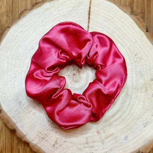 Candy pink satin hair scrunchie