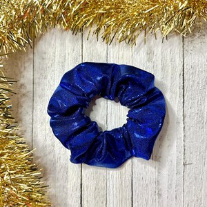 Sparkly indigo blue hair scrunchie