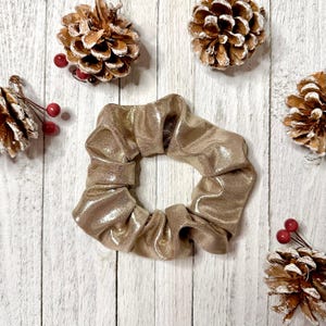Shiny metallic gold hair scrunchie