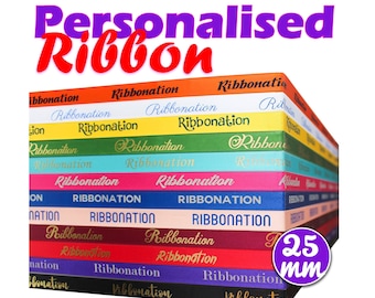 Gift Wrap Personalised Printed Ribbon Scarlet Red 15mm Ribbon