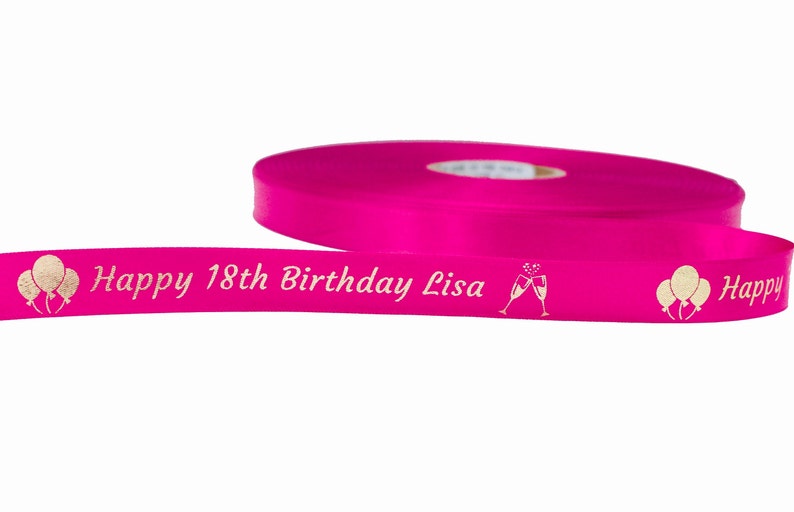 Personalised Printed Satin Ribbon 38mm Custom Made For Any Occasion Perfect for Weddings, Birthdays, Anniversaries and Corporate Use image 8