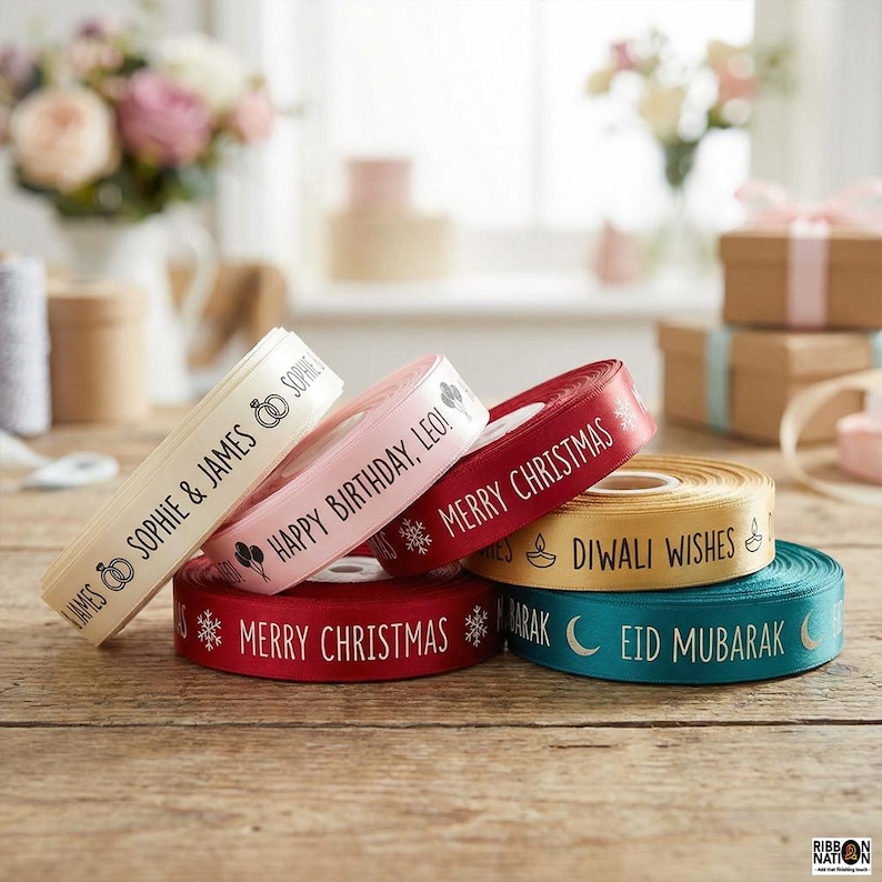 Personalised Branded Ribbon 25mm, Logo Ribbon, Perfect for Corporate ...