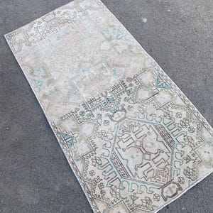 Tappeto turco Oushak 3x5 fatto a mano: tappeto decorativo in lana vintage
