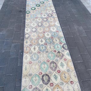 3x11 Rug, Turkish Runner Rug, Oushak Runner Rug, Vintage Rug, Runner Rug, Hallway Rug, Design Rug, Handmade Runner Rug,  &#39;&#39;2.6x 11.2 &#39;&#39; ft