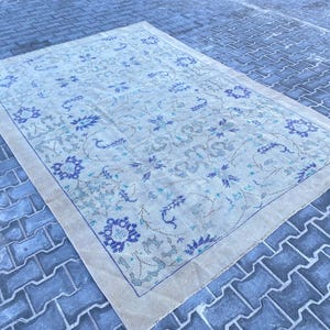 7x10 Area Turkish Rug , Vintage area Rug , Oushak Area Rug, 6.5x9.5 ,Design Rug, Handmade Rug, Home Decor Rug, Kitchen Rug, wool area Rug.