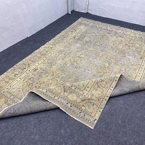 Handmade Oushak Wool Rug 7&#39;6&quot;x11&#39;0 ft: Vintage Persian Style