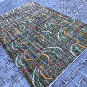 Vintage Oushak Wool Area Rug (6.1x9.3 ft)