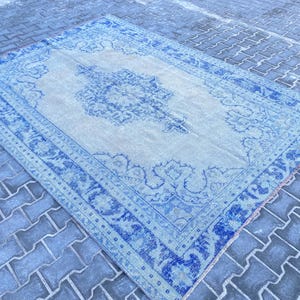 7x10 Area Turkish Rug , Vintage area Rug , Oushak Area Rug, 6.9x9.6 ,Design Rug, Handmade Rug, Home Decor Rug, Kitchen Rug, wool area Rug.