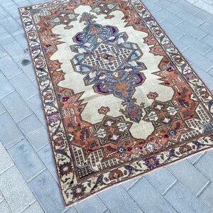 Oushak Rug 5x8 ,Turkish Rug,Vintage Rug, Handmade Rug,Area Rug, Office Rug, Accent Rug,Living Room Rug, Oushak Rug, Decorative Rug, 4&#39;3&quot;x7&#39;3