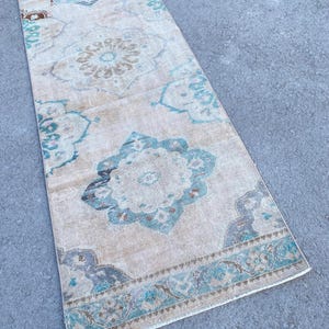 3x11  Runner Rug, Turkish Runner Rug, Oushak Runner Rug, Vintage Rug, Orange Runner Rug, Hallway Rug, Handmade Runner Rug,    2.8 x 11.4 ft.