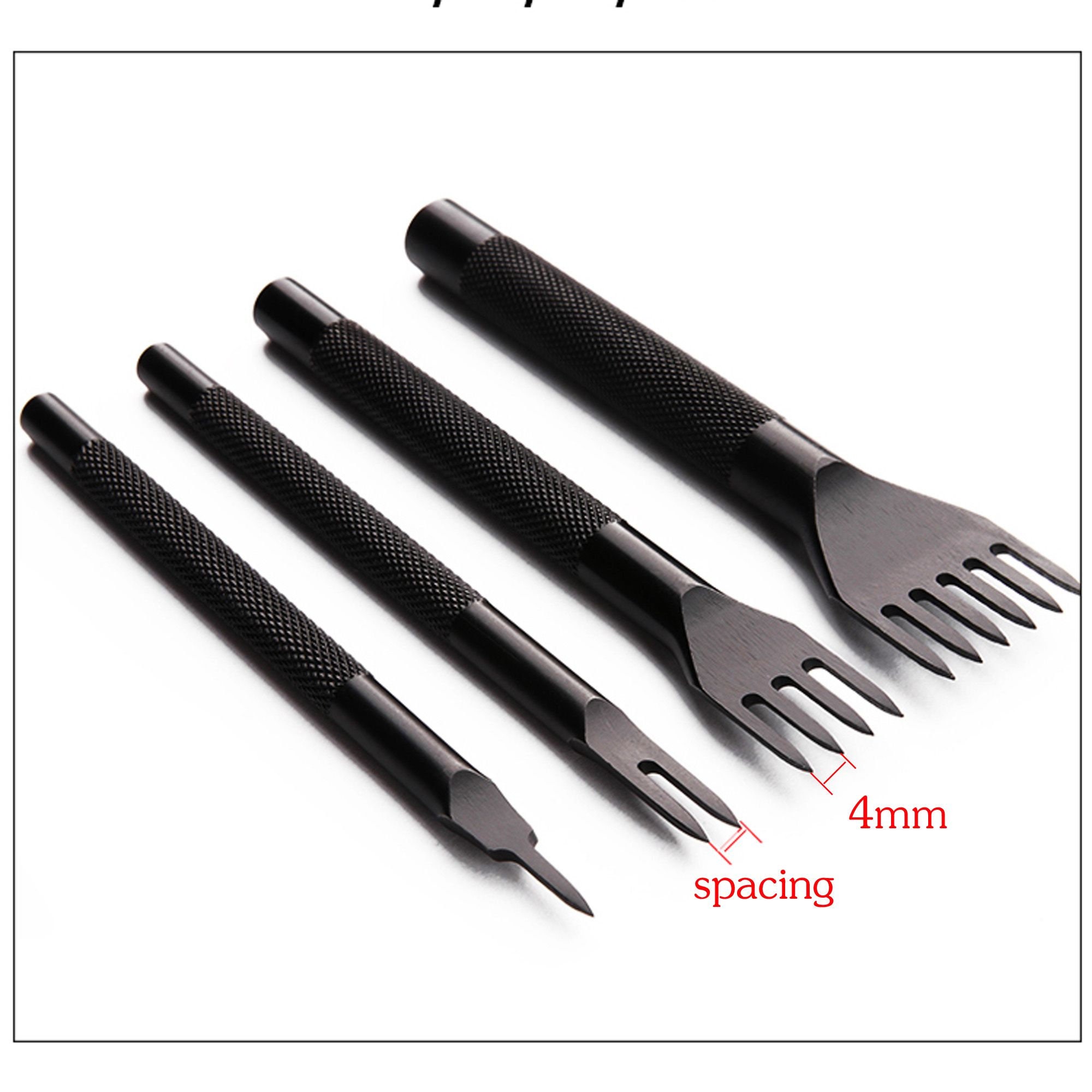 Black Leather Stitching Prong Chisel 3mm/4mm/5mm/6mm Leather Etsy