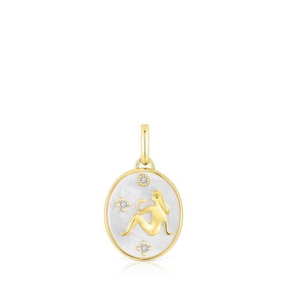 Tous Virgo Pendant in Silver Vermeil With Mother-of-pearl and Topazes TOUS  Horoscope - Etsy