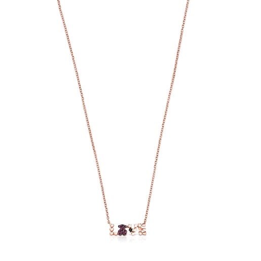 TOUS San Valentín Love Necklace in Rose Silver Vermeil With Rubies and  Spinel - Etsy