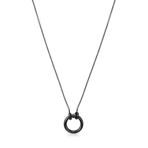 Tous Dark Silver Hold Necklace 63/100 - Etsy