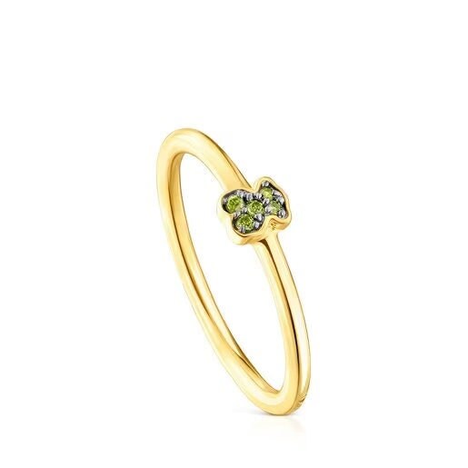 Tous Silver Vermeil New Motif Ring With Chrome Diopside Bear N12 US 6 - Etsy