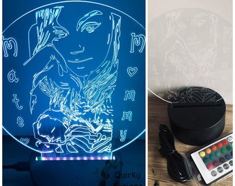 3D Night Lamp/Custom LED portrait/3D Photo Lamp/Custom Photo Night Light/Engraved Portrait/Anniversary Gift/Personalized Night Light