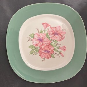 Taylor, Smith & Taylor - Conversation - Petunia Green Dinner Plate - 10-1/2 Inches Wide