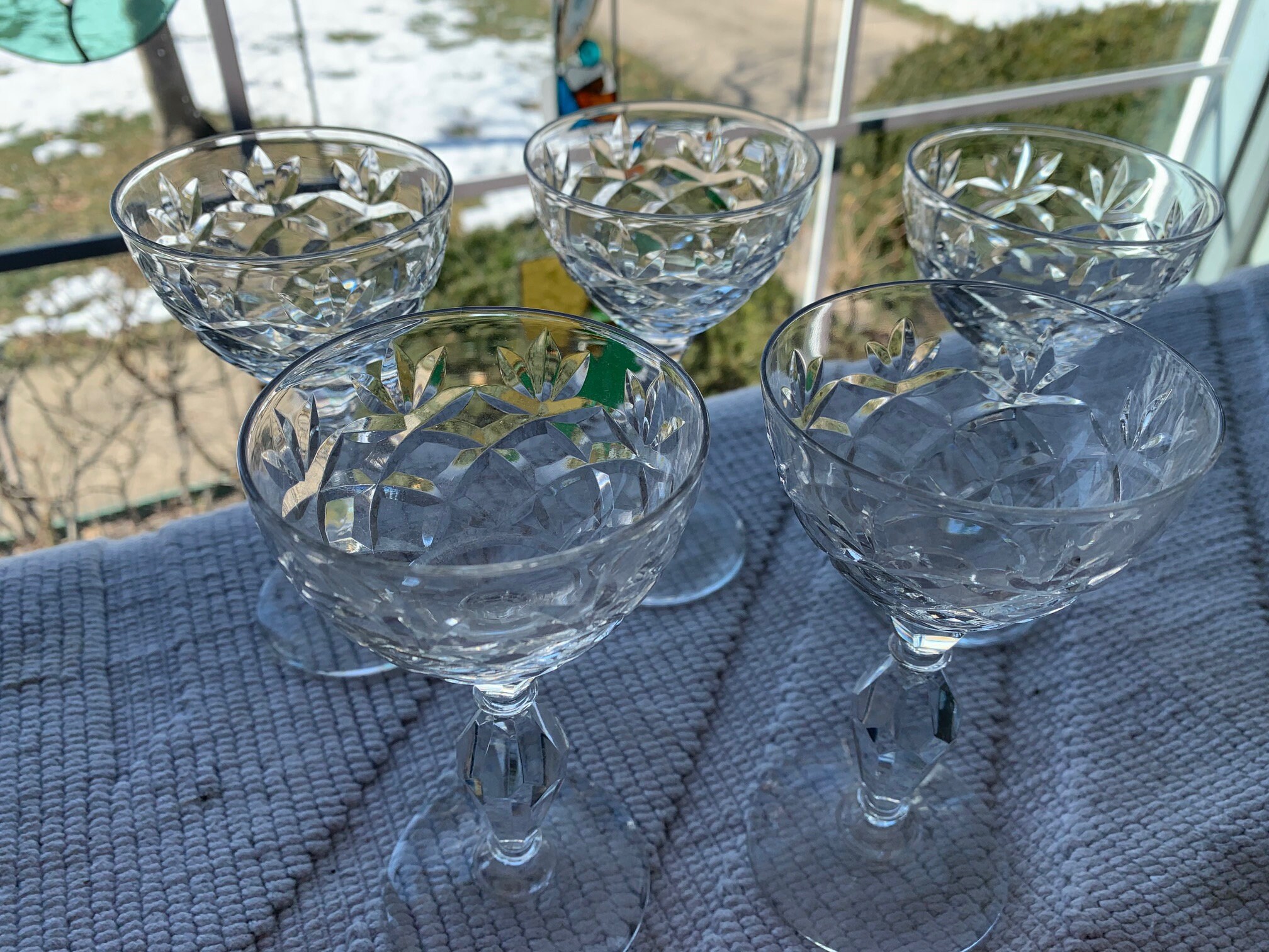5 Vintage Crystal Cordial Glasses Etsy