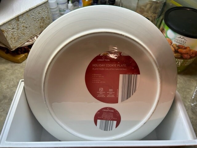 Cookies For Santa Large 11” Stoneware Crofton Plate Microwave  Dishwasher Safe