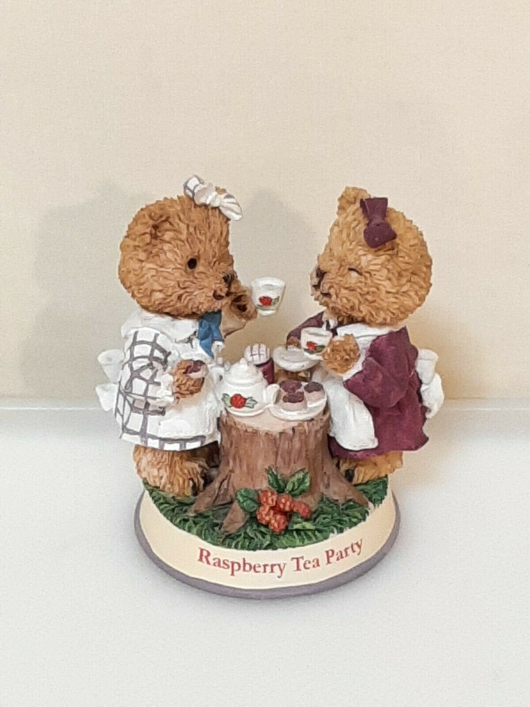 Smucker's Berry Patch Bears Raspberry Tea Party Figurine 1999 - Etsy