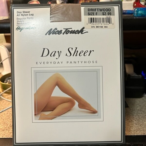 Vintage Nice Touch Day Sheer Pantyhose - Driftwood - Size F