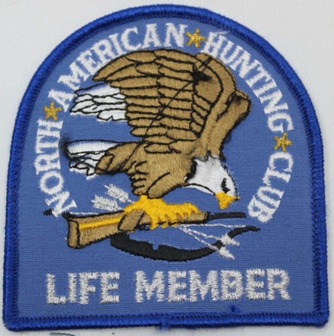 Vintage North American Hunting Club Life Member 3.5 X 3.75 Badge Patch