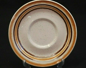 Brendan Erin Stone 6-1/2" Saucer Plate - Yellow Brown Band Speckled Arklow Ireland