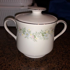 Johann Haviland Forever Spring Coffee Sugar Bowl with Lid Used Bavaria Germany
