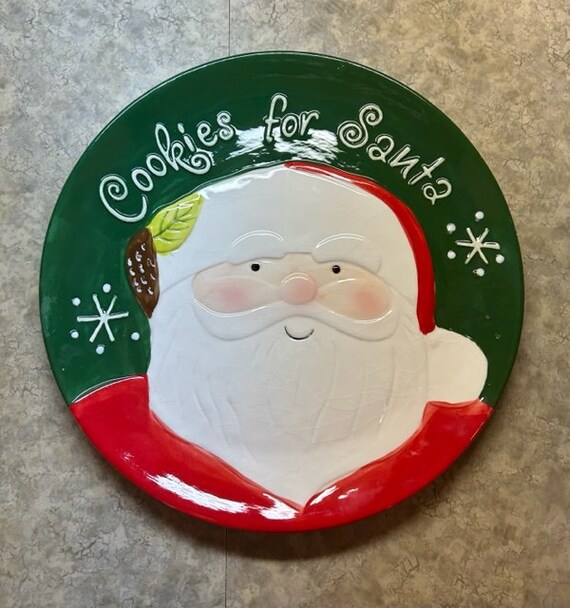 Cookies For Santa Large 11” Stoneware Crofton Plate Microwave  Dishwasher Safe