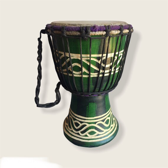 African Djembe Small Djembe Drum for Kid Green Djembe Drum Musical Instrument for Kid African Drum Etsy