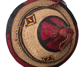 Chapeau peul africain, chapeau fait main, chapeau de soleil tissé, chapeau africain tissé naturel,