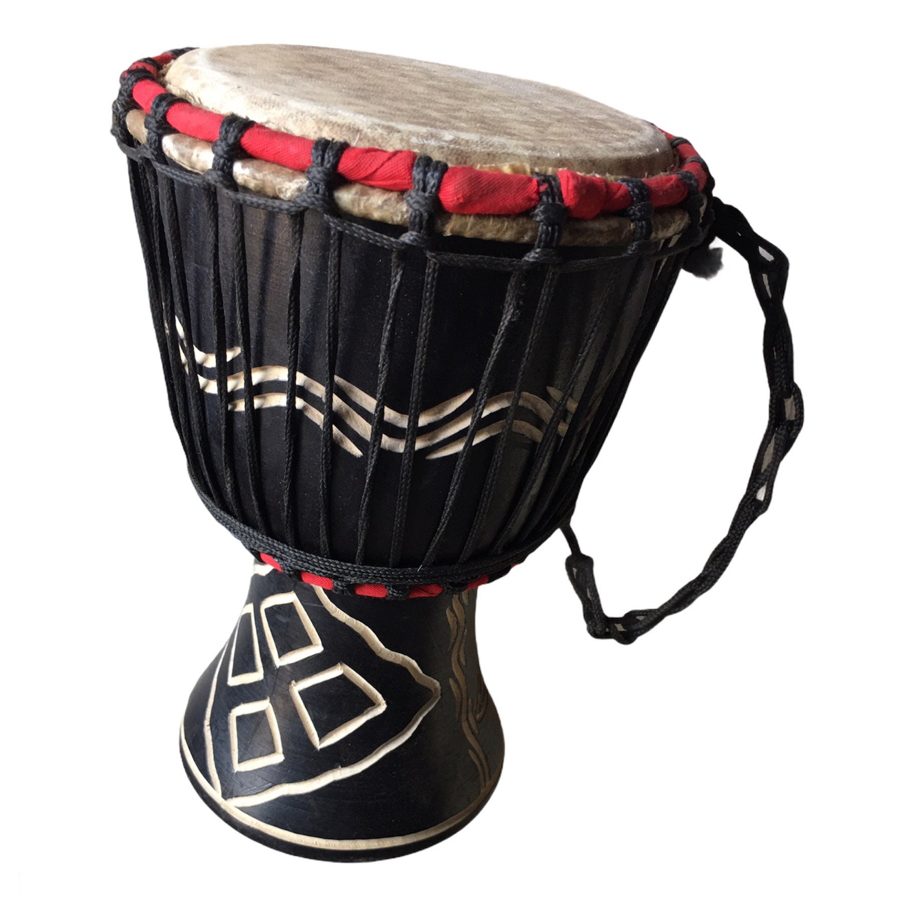 Garosa Tambour Djembe Tambour africain 12,7 cm Djembe en bois Instrument de  percussion à la main Son net pour enfants adultes - Cdiscount Auto