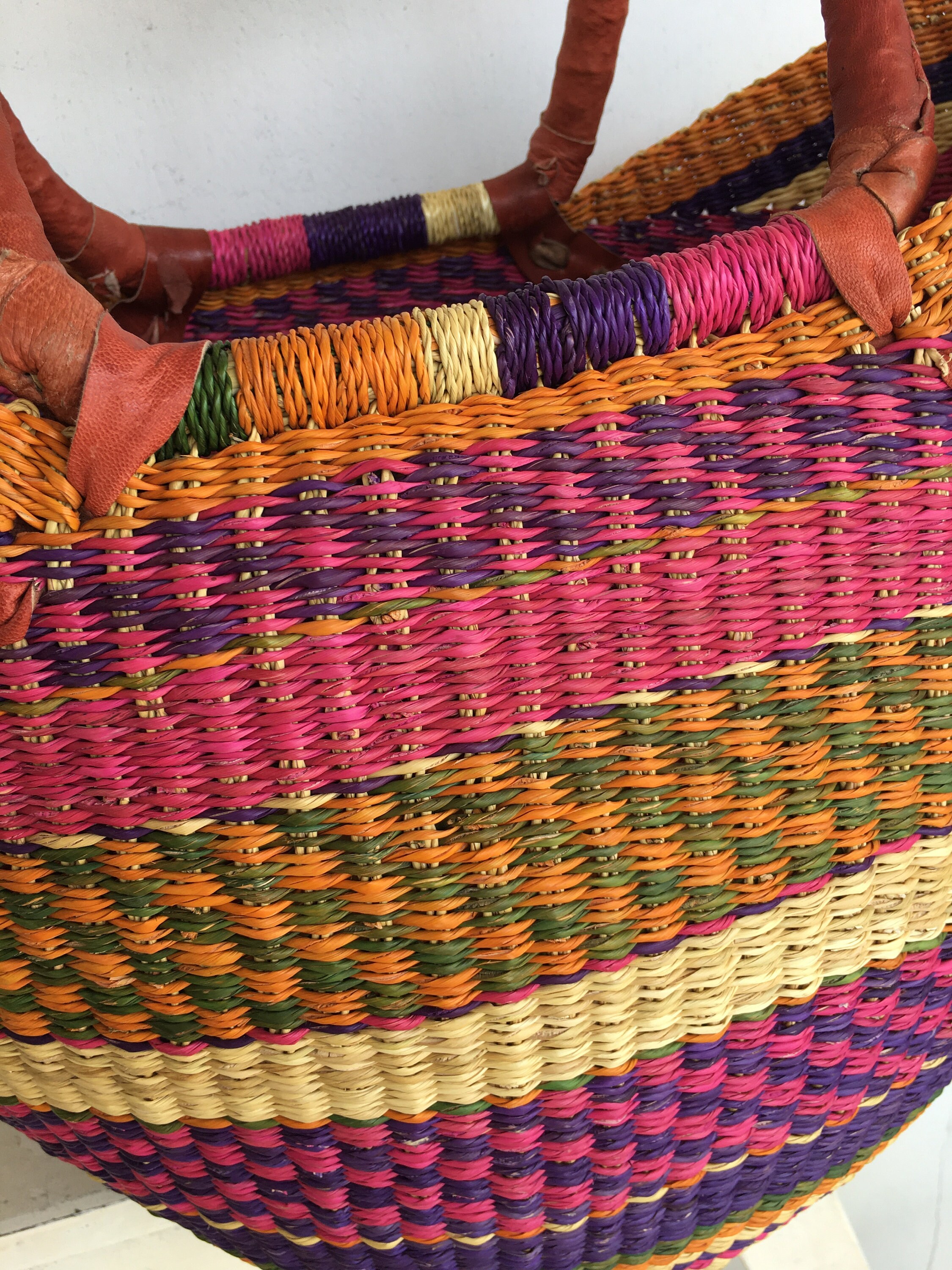 Colorful woven basket Home decor Bolga Basket Storage Etsy