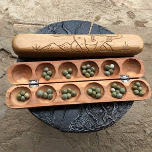 Mancala  Board Game | Oware wood board game | Handmade Oware Board |