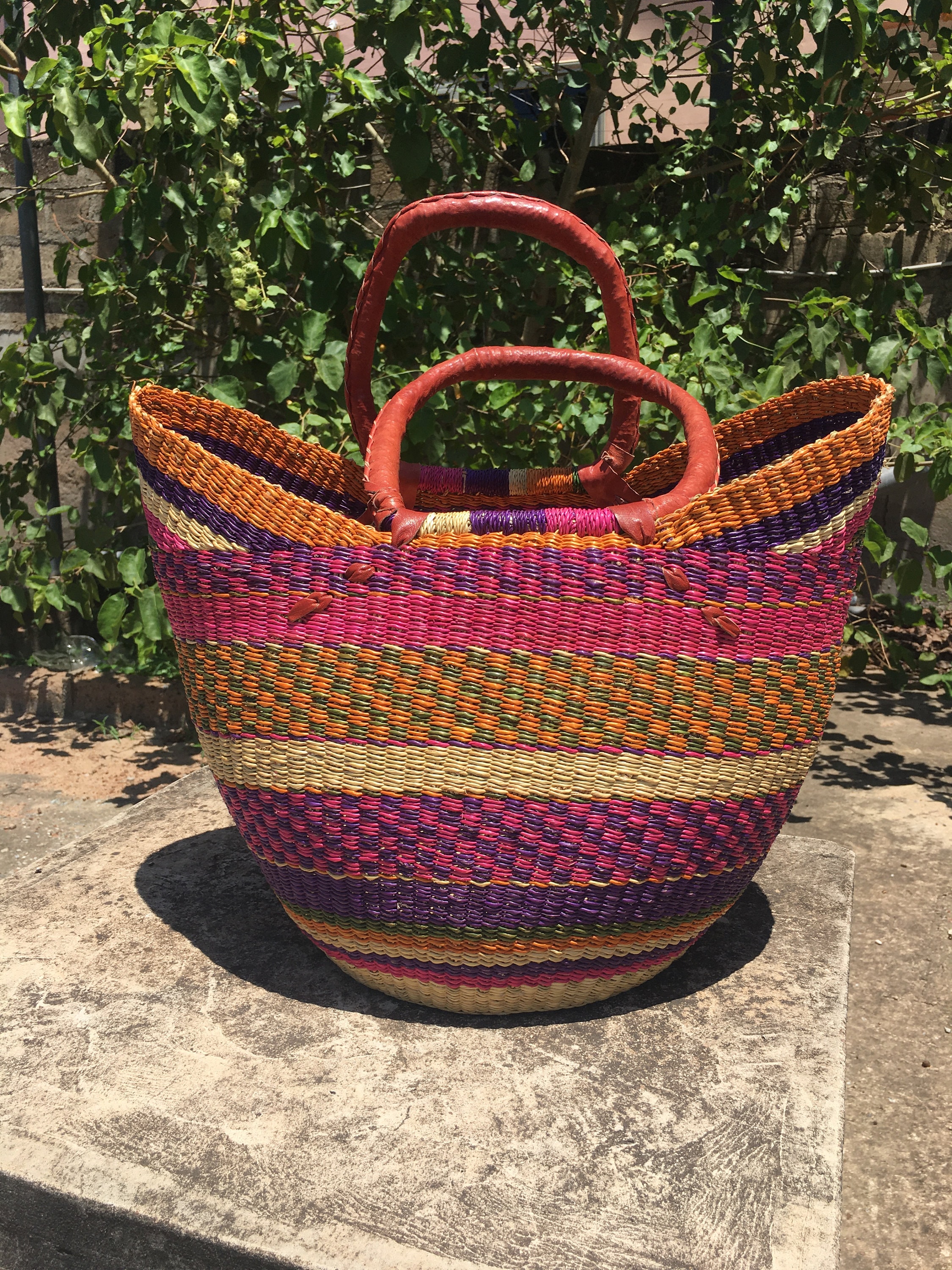 Colorful woven basket Home decor Bolga Basket Storage | Etsy