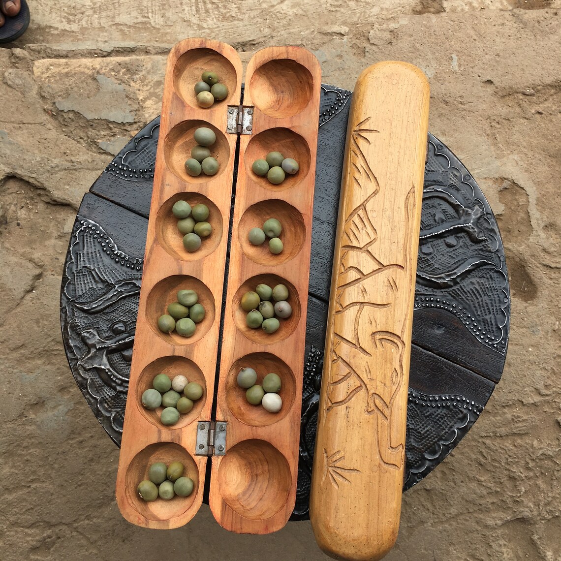 Mancala Board Game / Juego de mesa de madera Oware / Tablero Etsy
