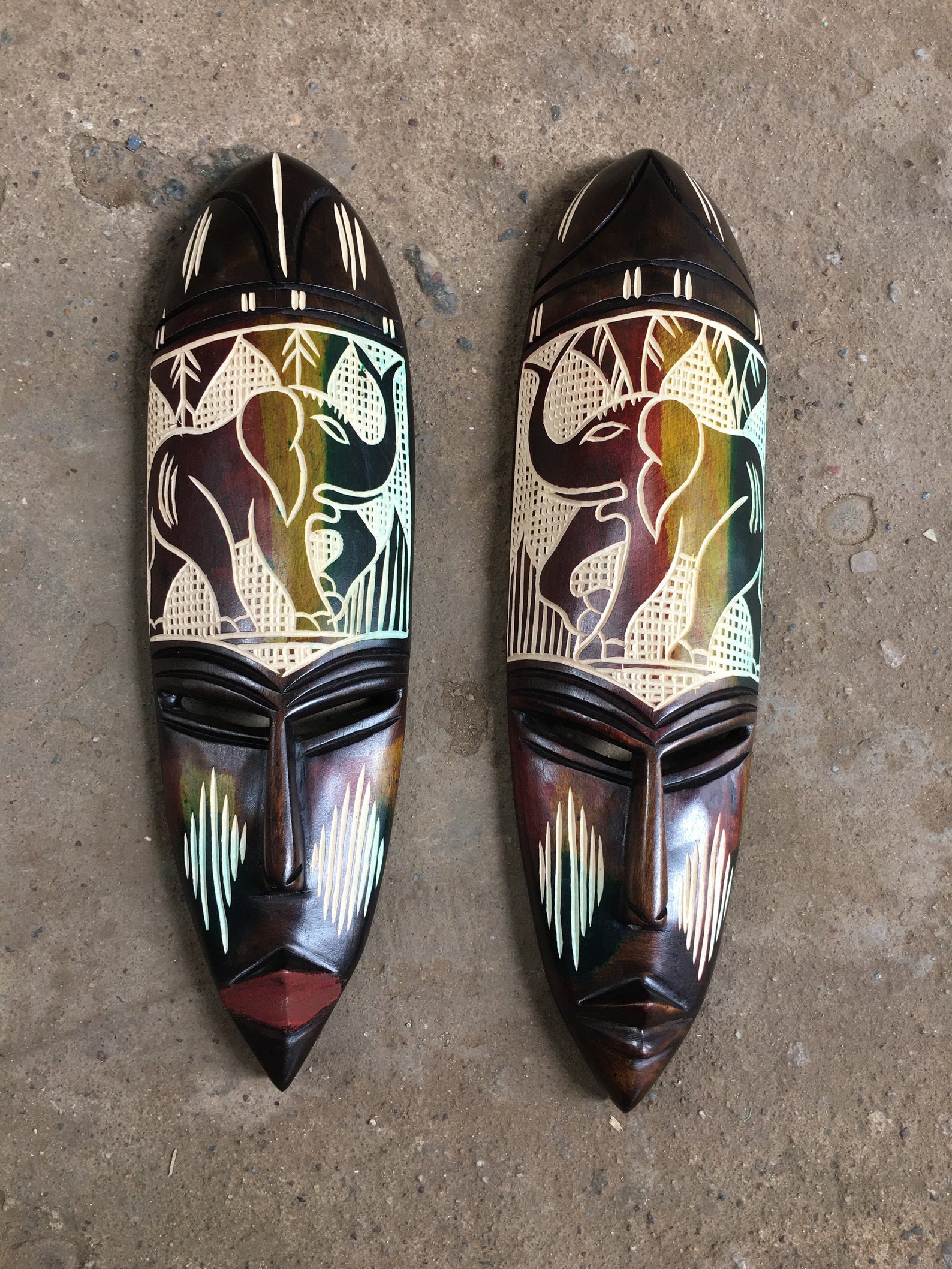 Elephant mask for Wall African wooden Mask for Wall Etsy