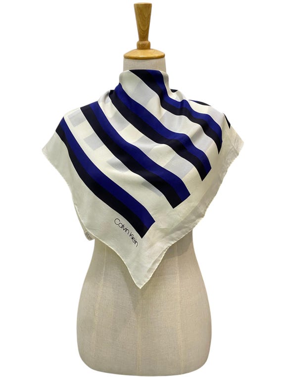 Vintage Calvin Klein Silk Scarf, Twill Silk Scarf, Vintage Silk Muffler, Vintage Neck Scarf, Vintage Neck Accessories, Vintage Silk Scarf